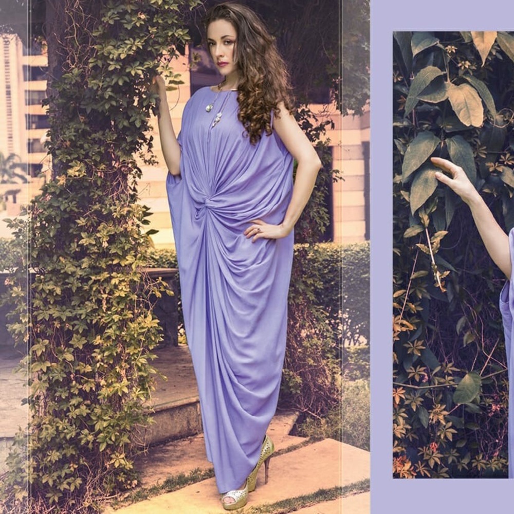Unique twisted 💯 pure georgette PROM dress